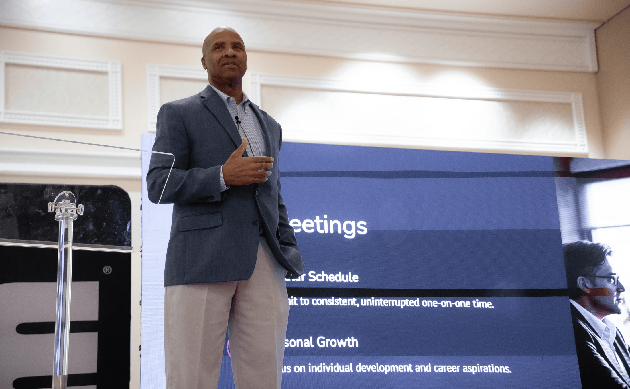 Rutherford working directly with a leadership team